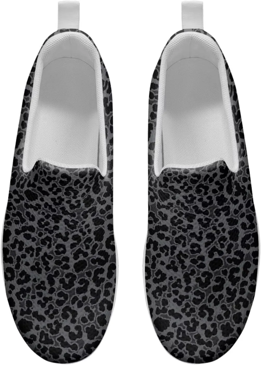 Women‘s Leopard Print Platform Loafers Lightweight Mesh Shoes Walking Jogging Sneakers Anti Skid