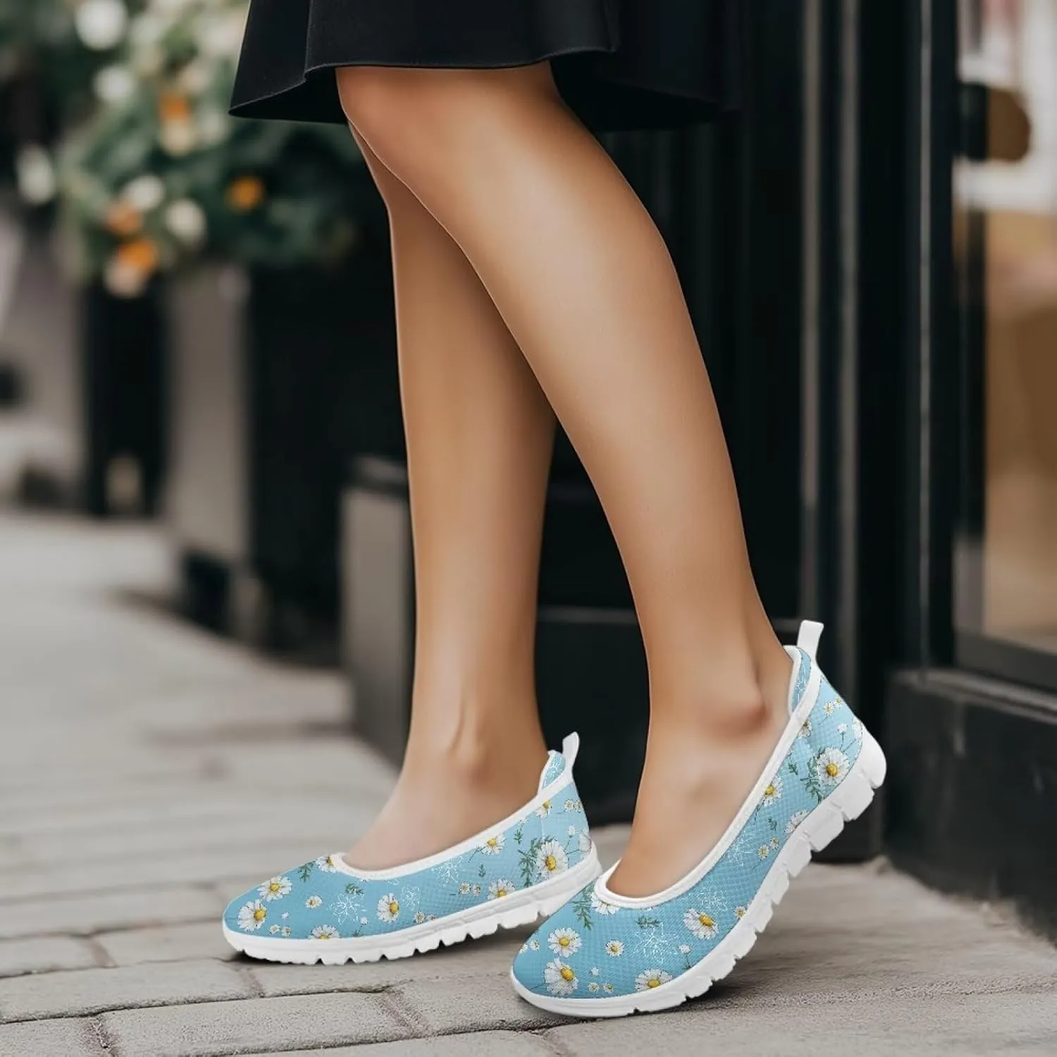 Womens Lightweight Slip On Walking Shoes Fashion Casual Loafers Comfortable Versatile Nursing Shoe for Workout Party Size 6-11 White Sole