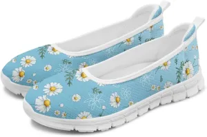 Womens Lightweight Slip On Walking Shoes Fashion Casual Loafers Comfortable Versatile Nursing Shoe for Workout Party Size 6-11 White Sole