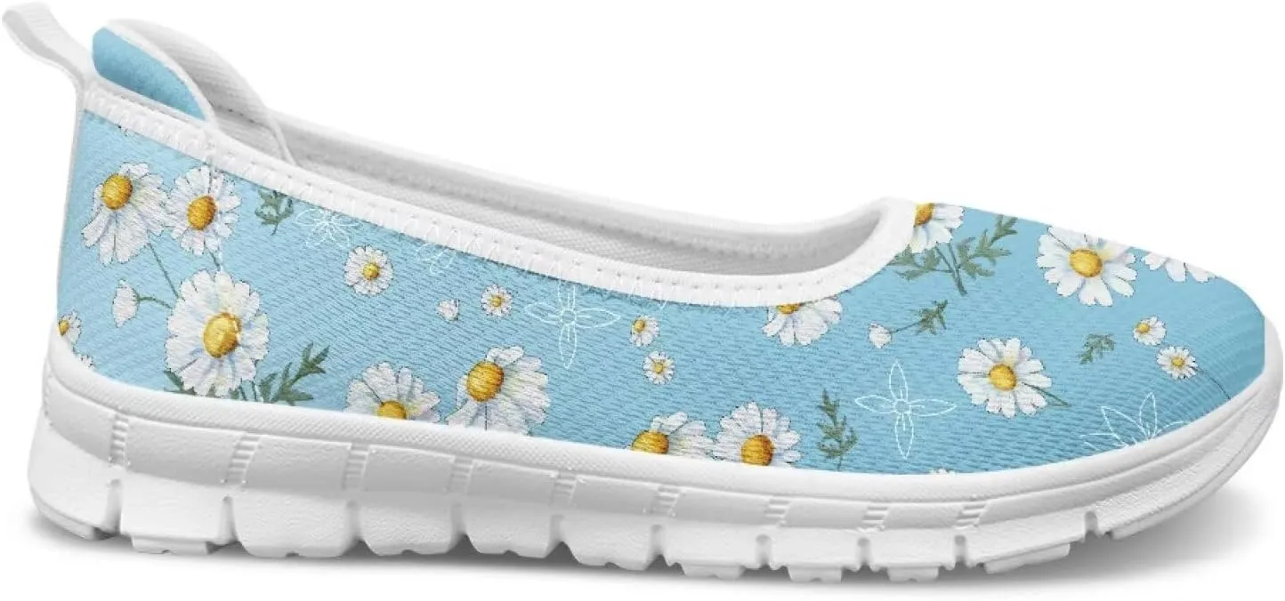 Womens Lightweight Slip On Walking Shoes Fashion Casual Loafers Comfortable Versatile Nursing Shoe for Workout Party Size 6-11 White Sole