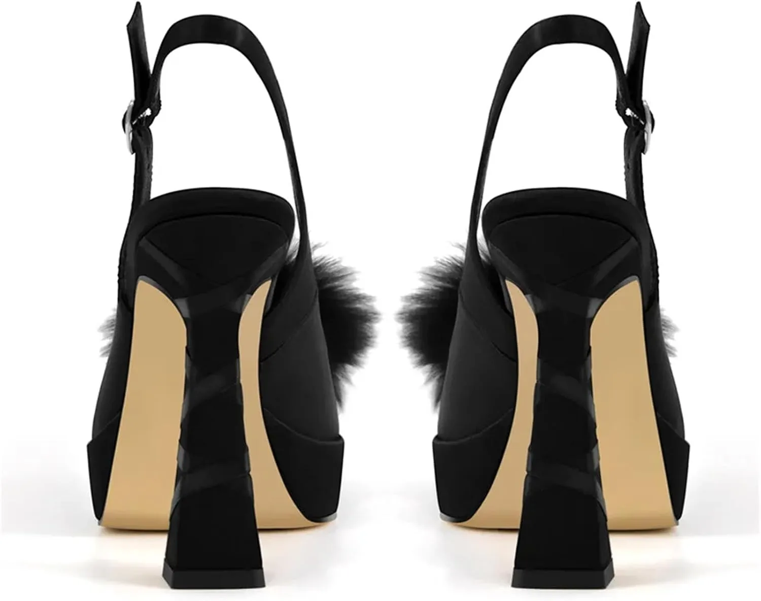 Women's Open Toe Buckle Sandals - Chunky Block Heel Cross Strap