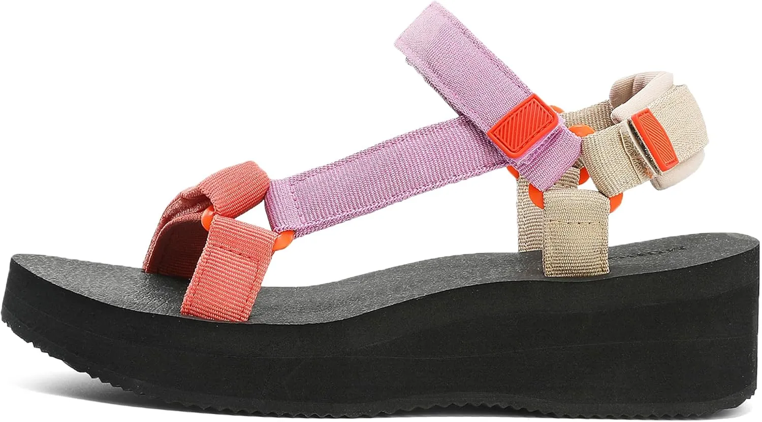 Women's Platform Sandals Casual Wedge Adjustable Velcro Arch Support Yoga Mat Heeled Flatform Sandals Shoes