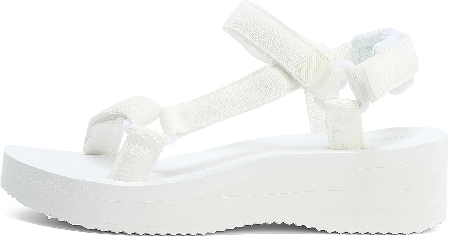 Women's Platform Sandals Casual Wedge Adjustable Velcro Arch Support Yoga Mat Heeled Flatform Sandals Shoes