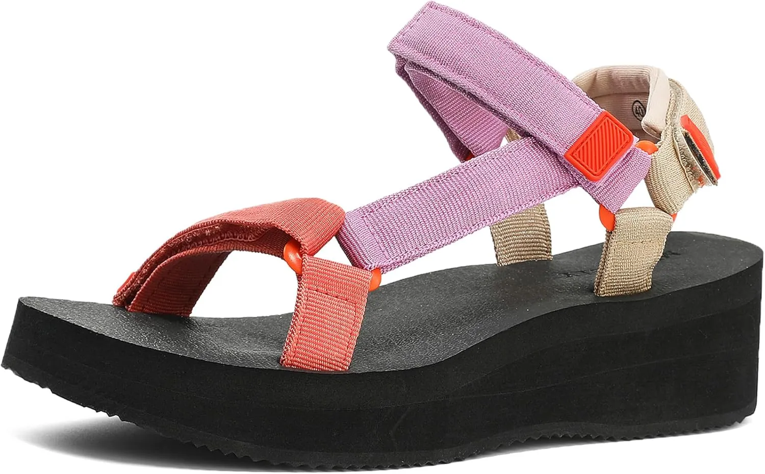 Women's Platform Sandals Casual Wedge Adjustable Velcro Arch Support Yoga Mat Heeled Flatform Sandals Shoes