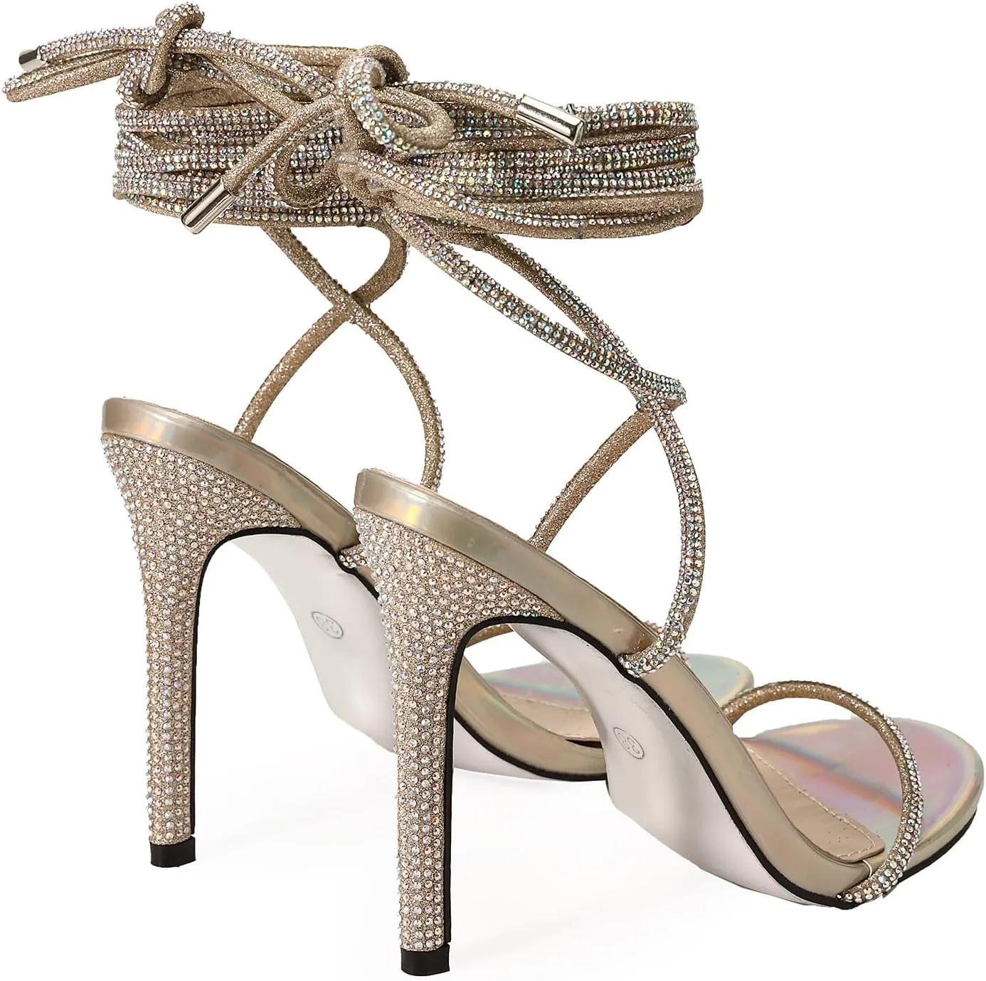 Women's Sexy Stiletto High Heel Lace up Strappy Sandals, Open Toe Tie up Criss Cross Strappy Heels, Thong Ankle Wrap Heels Gladiator