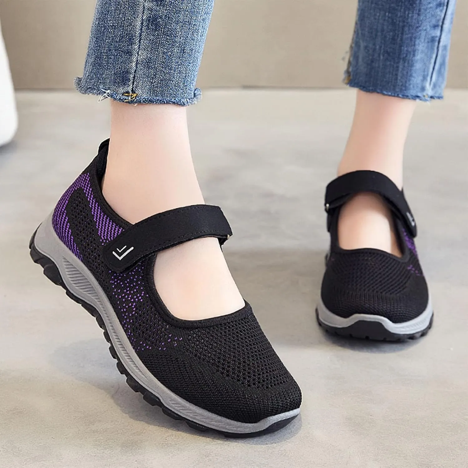 Womens Slip On Walking Shoes Lightweight Comfortable Sneakers Casual Canvas Flats Non Slip Elastic Loafers