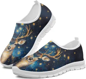 Womens Slip On Walking Shoes Non Slip Fashion Sneakers Breathable Workout Shoes Lightweight Gym Loafers White Sole