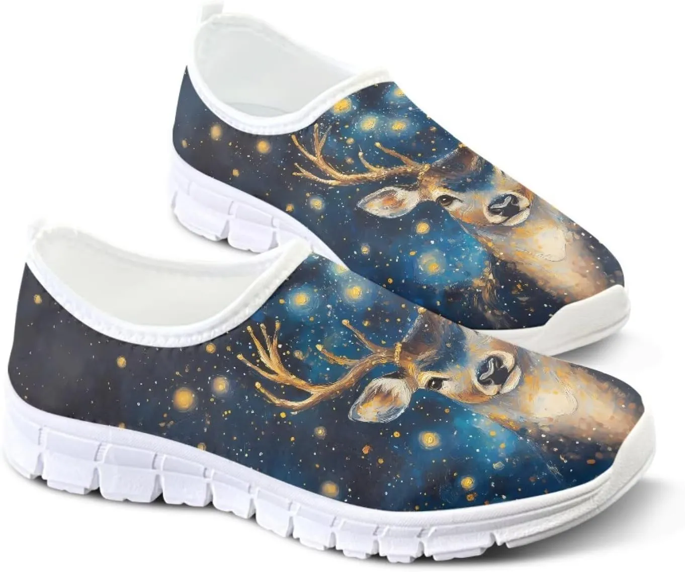 Womens Slip On Walking Shoes Non Slip Fashion Sneakers Breathable Workout Shoes Lightweight Gym Loafers White Sole