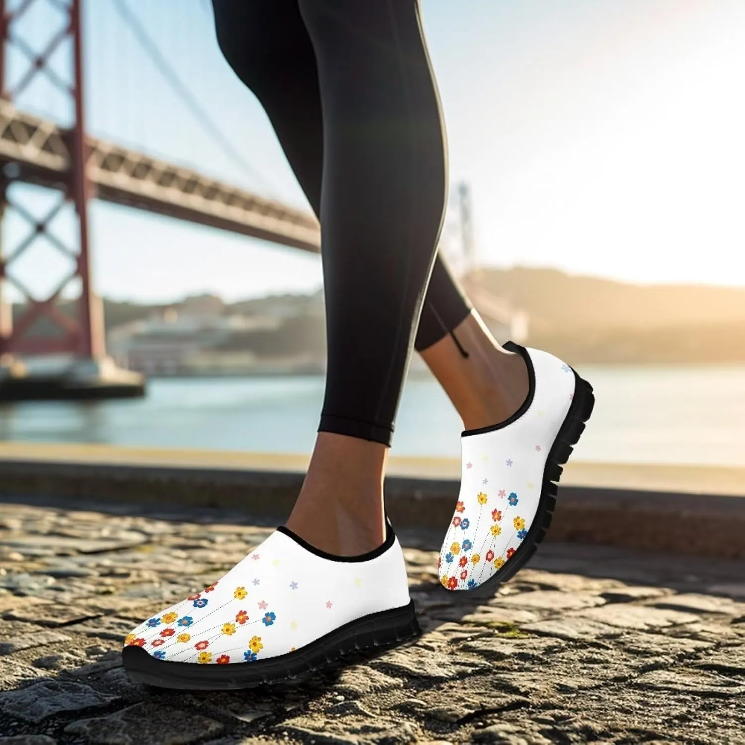 Women's Sneakers Casual Low Top Walking Sneaker Flat Outdoor Breathable Slip On Soft Lightweight Shoes for Women