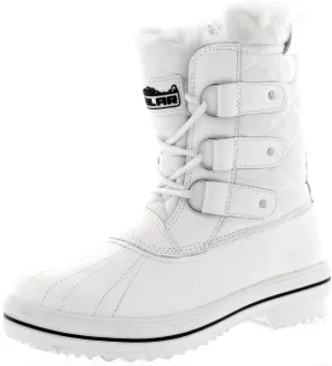 Womens Snow Boot Nylon Short Fur Rain Winter Waterproof Snow Warm Boots - White - 5-36 - CD0031