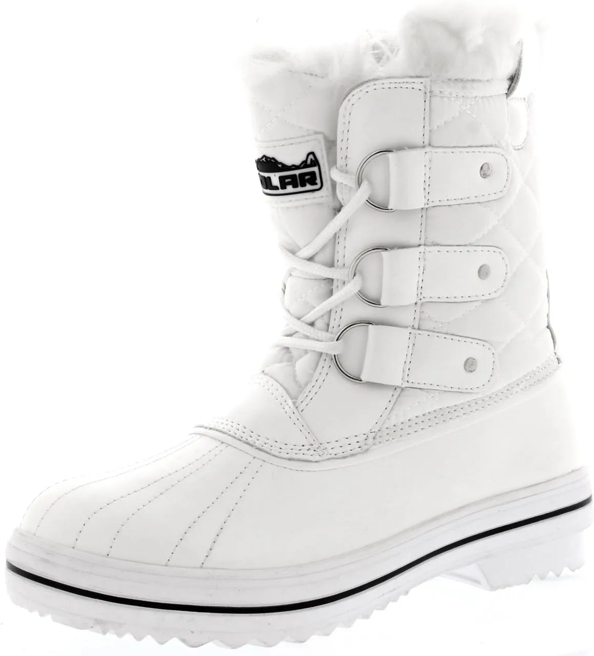 Womens Snow Boot Nylon Short Fur Rain Winter Waterproof Snow Warm Boots - White - 5-36 - CD0031