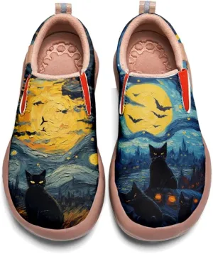 Women's Walking Casual Loafers Halloween Art Painted Travel Shoes Slip On Light Comfort Sneakers