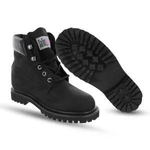 Women’s Work Boots | Waterproof Leather Work Boots for Women | Oil & Slip-Resistant Soft Toe Boots for Women | Premium Nubuck Leather | Lightweight and Comfortable | Black Leather - 9.5M