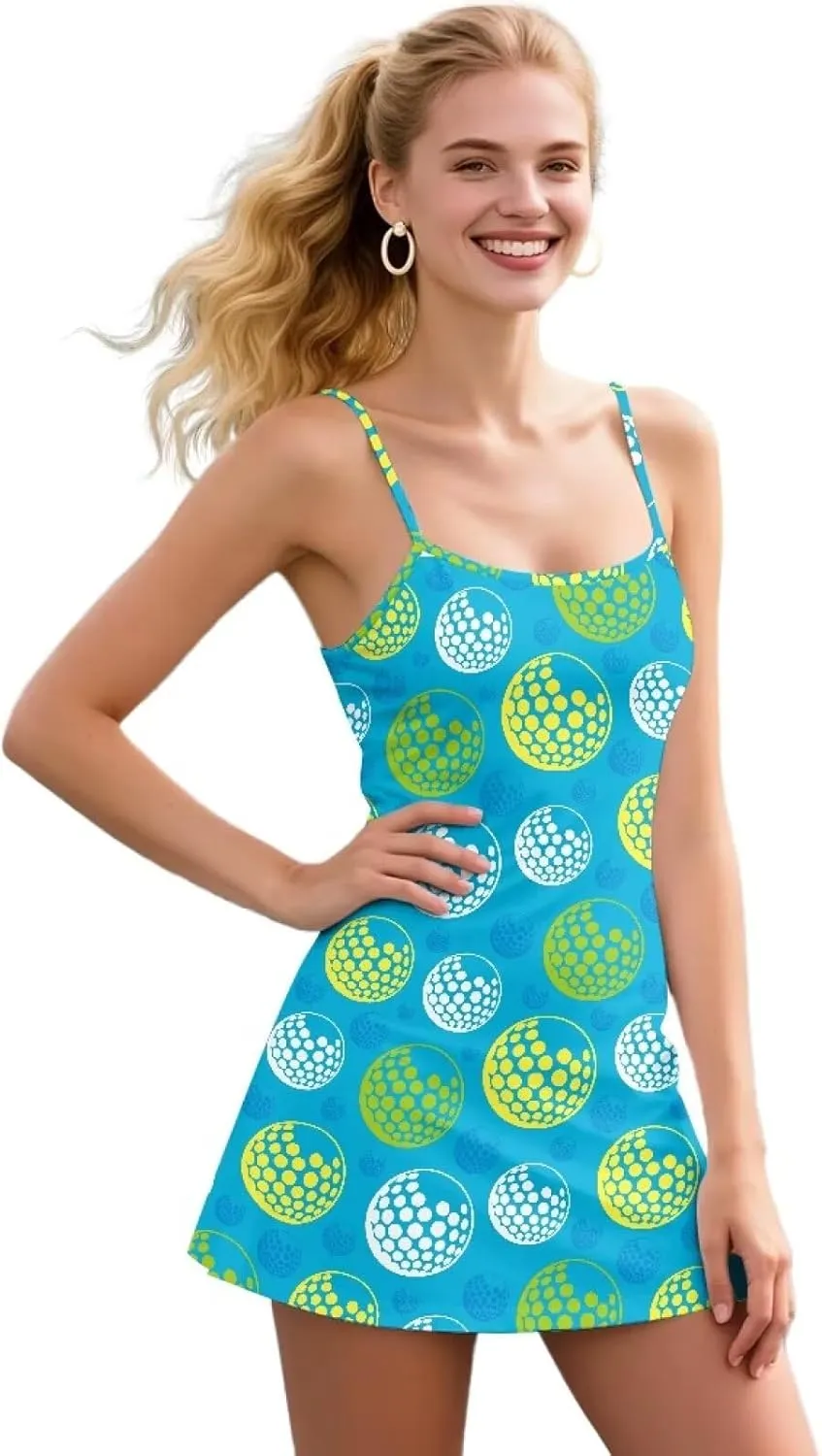 Workout Dresses for Women Tennis Sets with Shorts Underneath Spaghetti Strap Athletic Casual Sports Dress