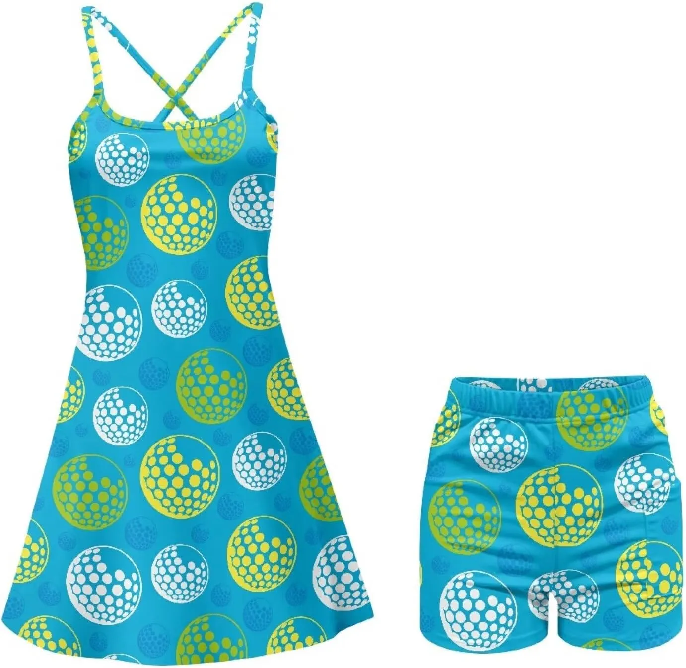 Workout Dresses for Women Tennis Sets with Shorts Underneath Spaghetti Strap Athletic Casual Sports Dress