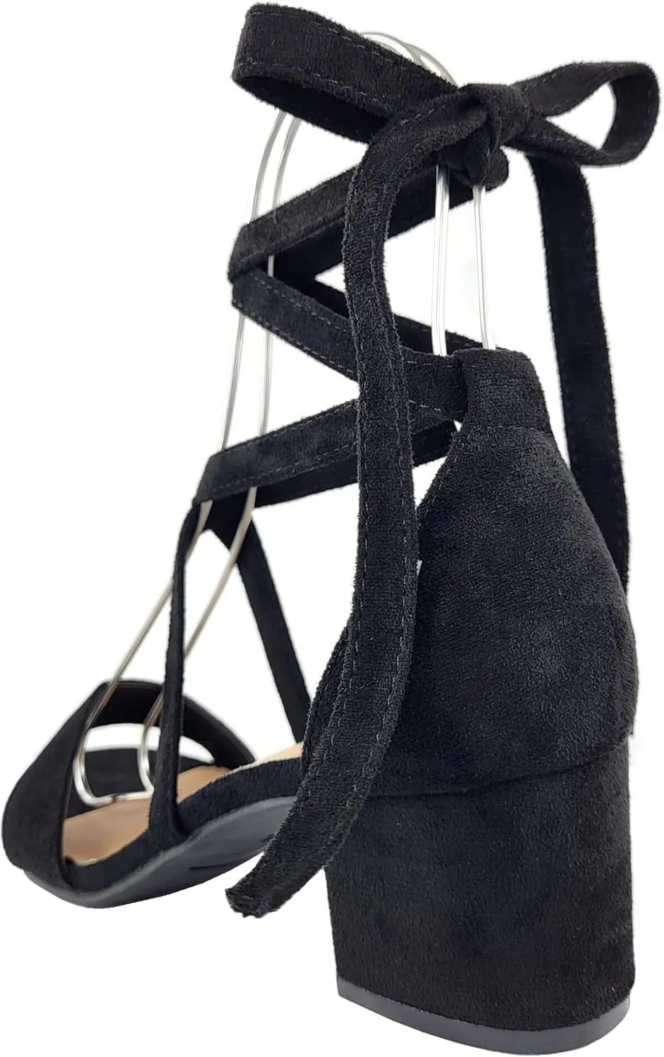 Wrap Around Comfort Low Block Heel Sandals Open Toe Strappy Tie Up
