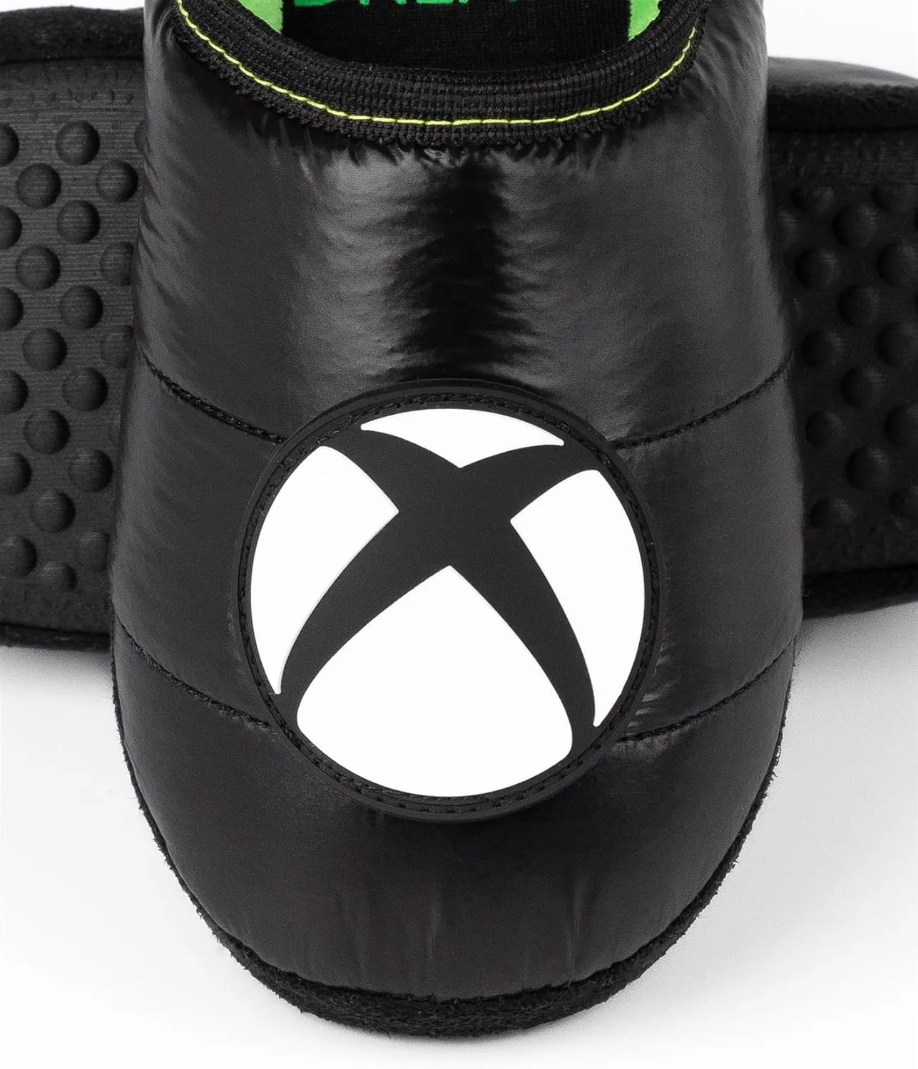 Xbox Slippers Boys Kids Teens Game Console Logo Green Black Shoes