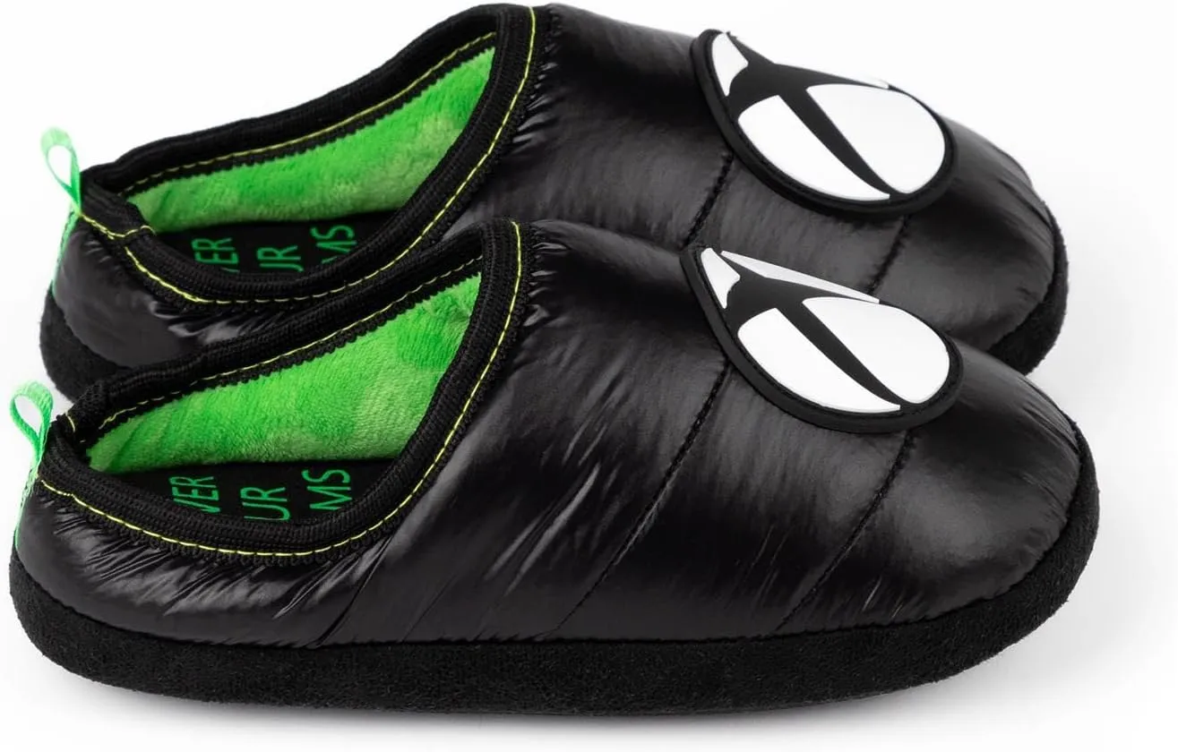 Xbox Slippers Boys Kids Teens Game Console Logo Green Black Shoes