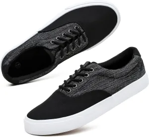 yageyan Men’s Low Top Canvas Walking Shoes Lace-up Fashion Sneakers Casual