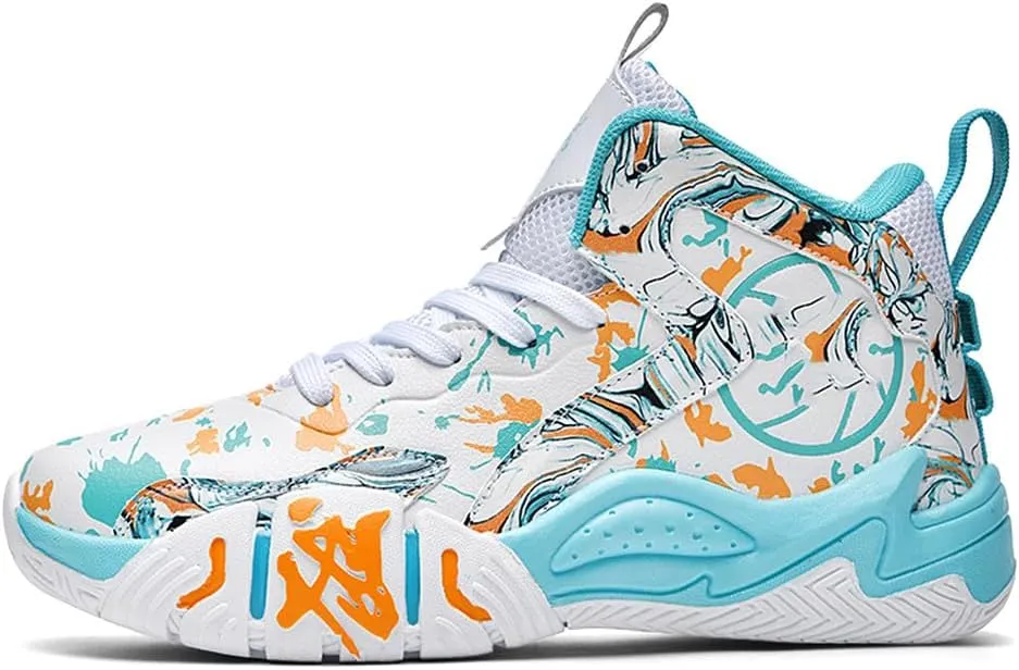 YAXE Unisex High Top Basketball Shoes Lightweight Comfortable Non Slip Fashion Running Sneakers