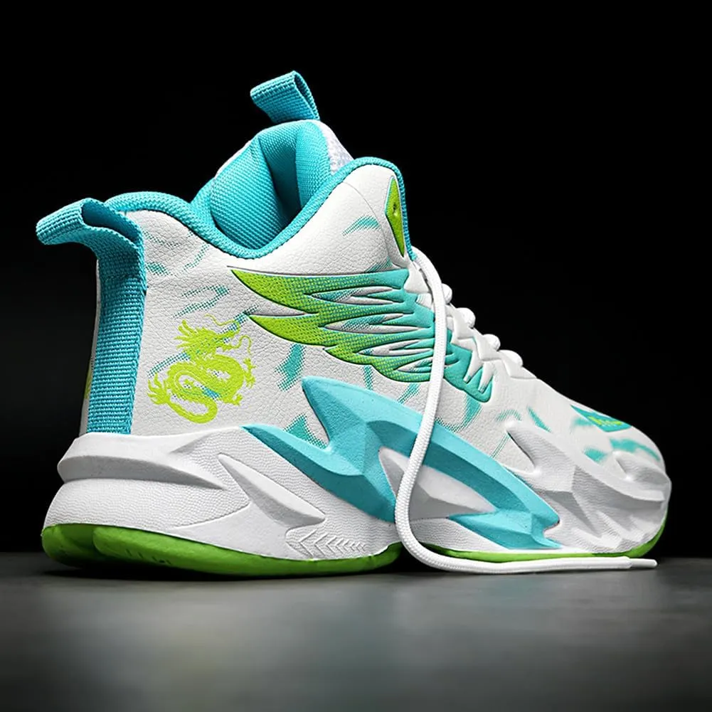 YAXE Unisex High Top Basketball Shoes Lightweight Comfortable Non Slip Fashion Running Sneakers