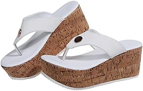 ZBYY Flip Flops Sandals for Women Summer Platform Wedge Sandals Casual Beach Outdoor Thong Sandals High Heels Shoes