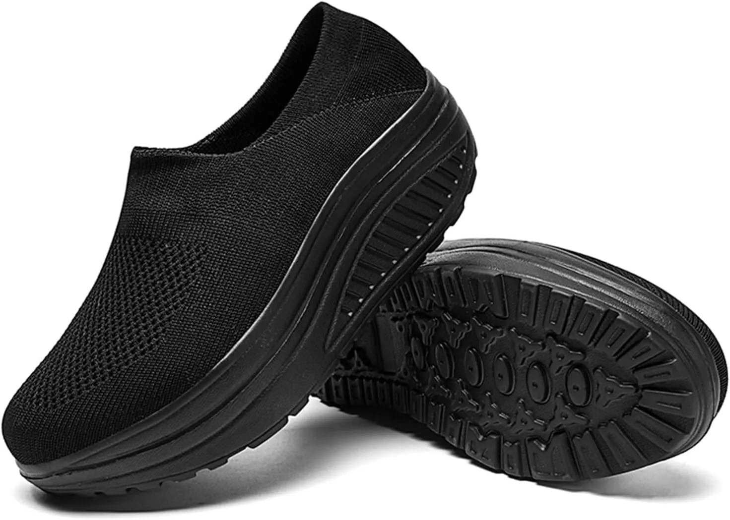 ZBYY Walking Shoes for Women Summer Arch Support Slip On Sneakers Breathable Comfortable Wedge Platform Loafers
