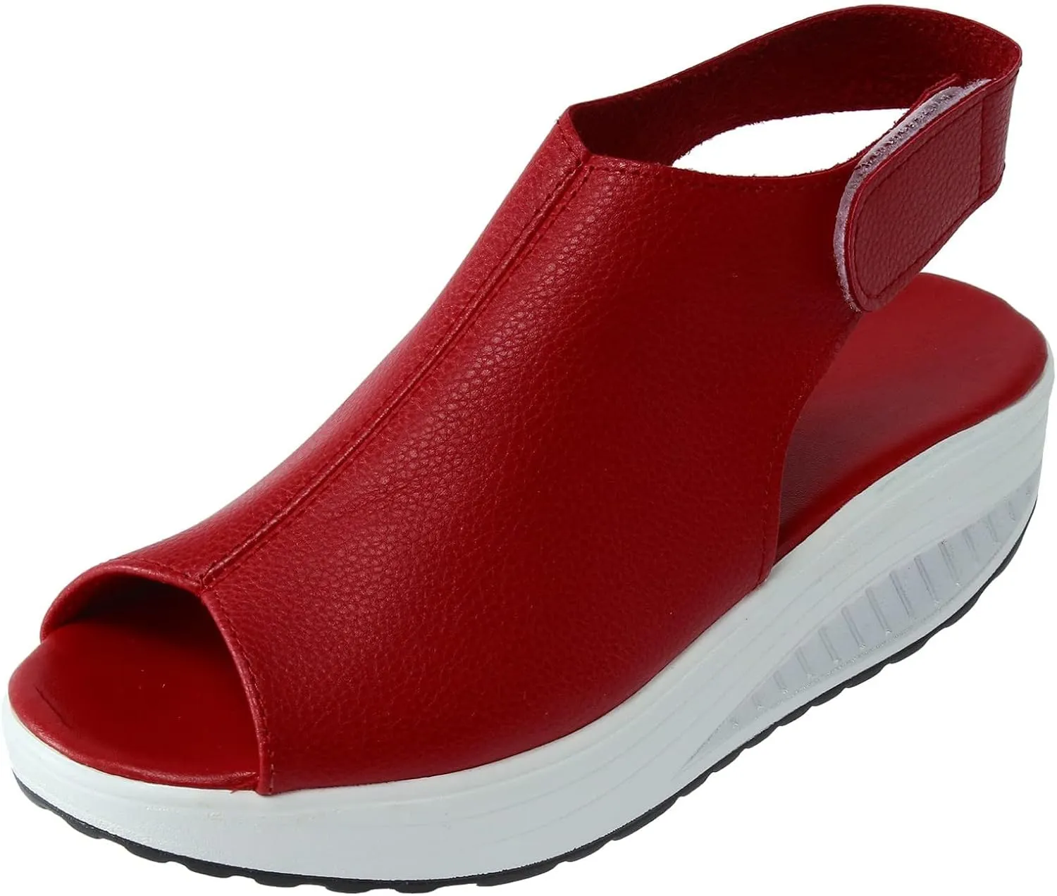 ZBYY Women Slip on Breathable Sandals Summer Cut Out Peep Toe Slingback Wedge Sandals Buckle Ankle Straps Shoes Sneaker