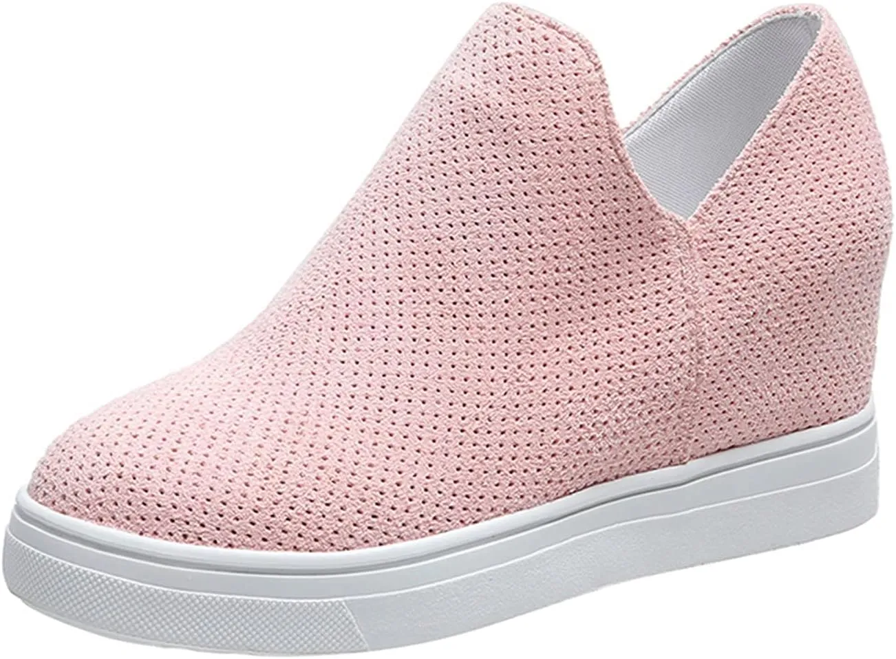 ZBYY Women's Platform Sneakers Hidden Heel Wedge Booties Canvas Shoes Fashion Walking Slip On Breathable Sneakers