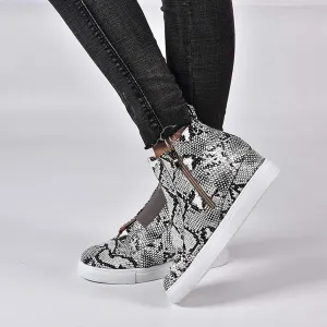 ZBYY Women's Platform Wedge Sneakers,Fashion Summer Hidden Ankle Heel Platform Wedge Booties Hidden with Side Zipper