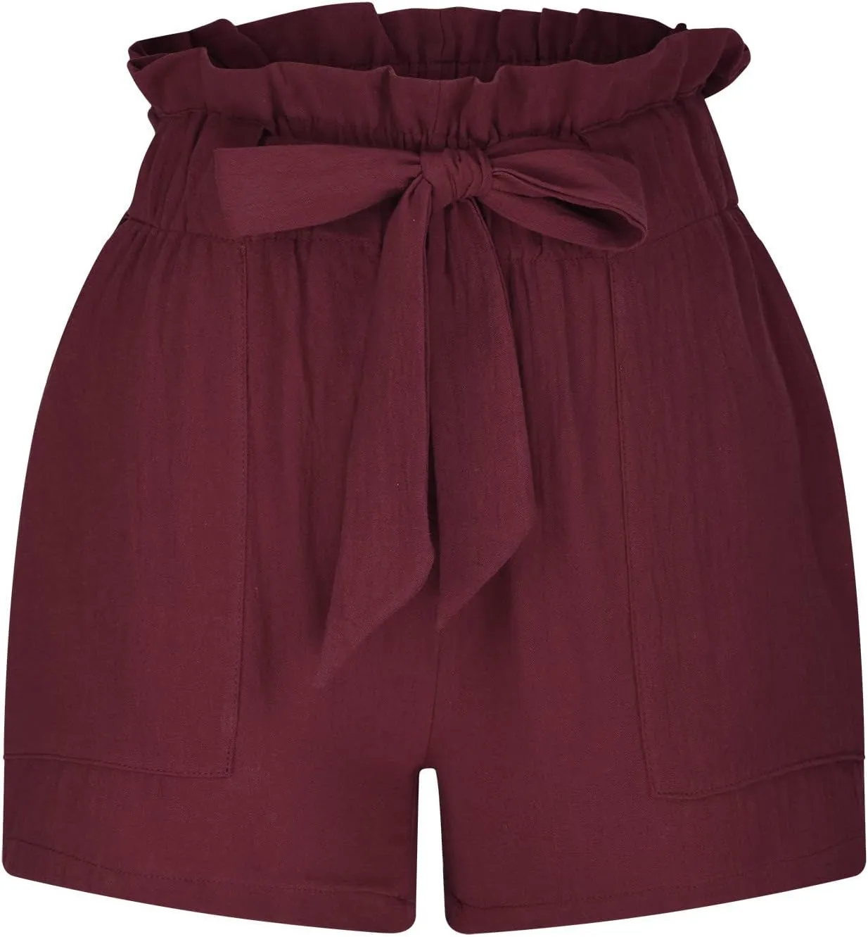 ZDRZK High Waist Paperbag Shorts for Women 2023 Casual Wide Leg Summer Cotton Linen Shorts with Pockets Trendy 2023